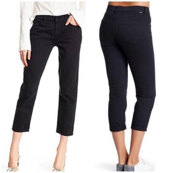 Mother The Dropout Cropped Boyfriend Jeans Black Wash - Picture 1 of 11